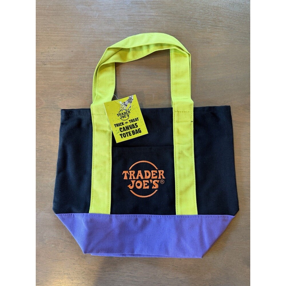 Trader Joe’s Canvas Tote Bag Halloween Mini Trick or Treat New Tags Multi 2026